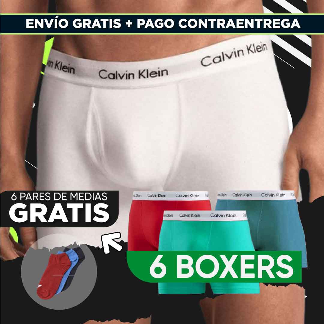 6 BOXERS CK + 6 PARES DE MEDIAS 🎁