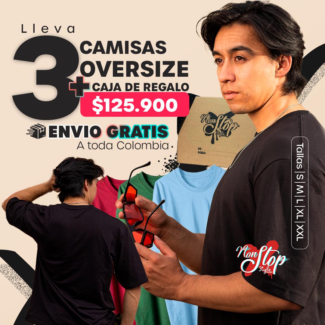3 CAMISETAS OVERSIZE ALGODON 400GR 😍