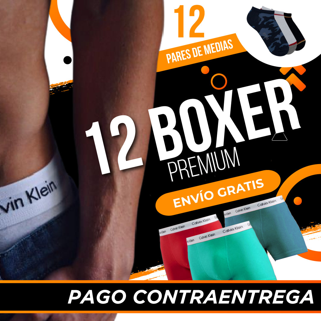 12 BOXER CK + 12 PARES DE MEDIAS 🎁