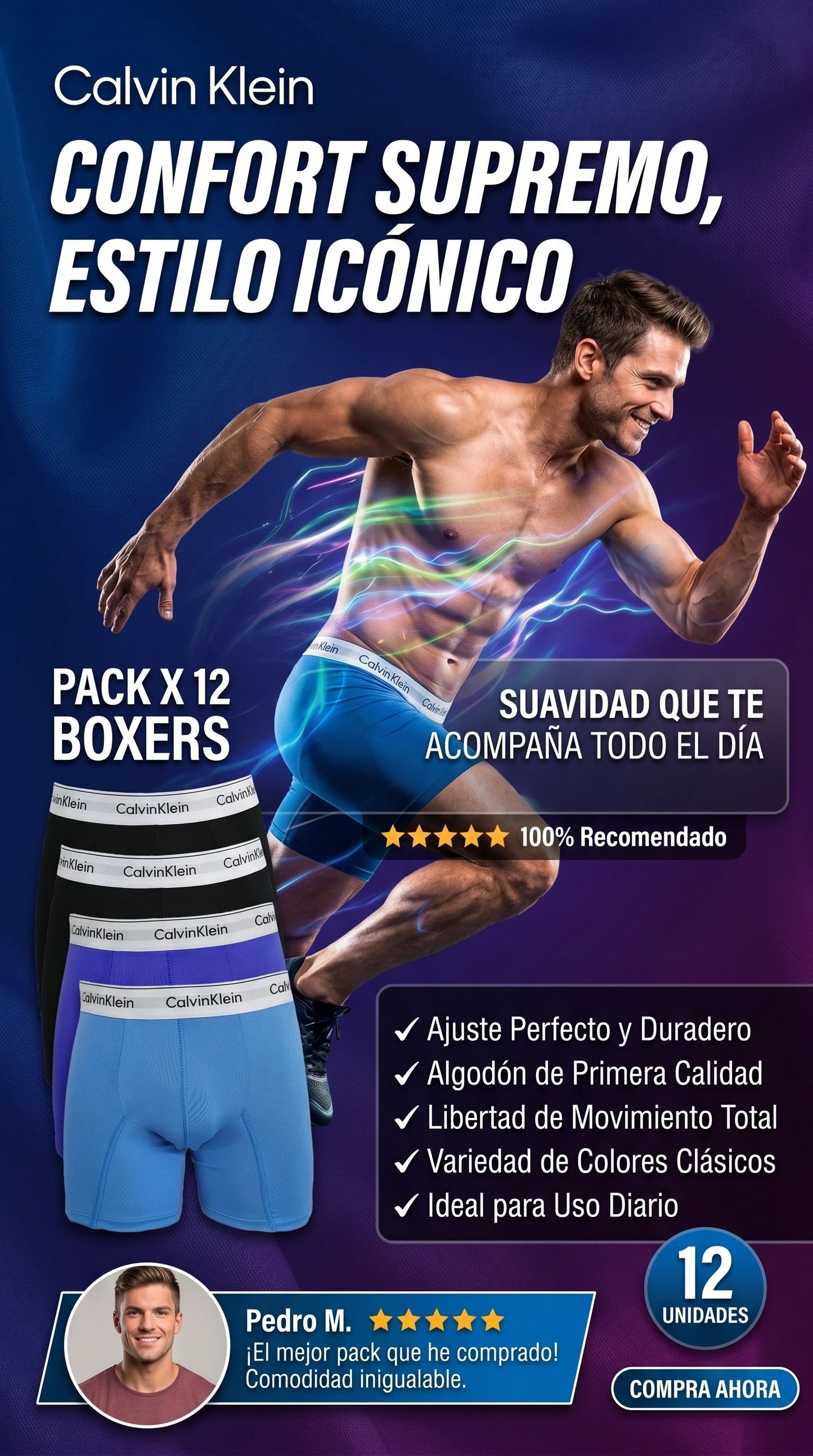6 BOXERS PREMIUM + 6 PARES DE MEDIAS 🎁