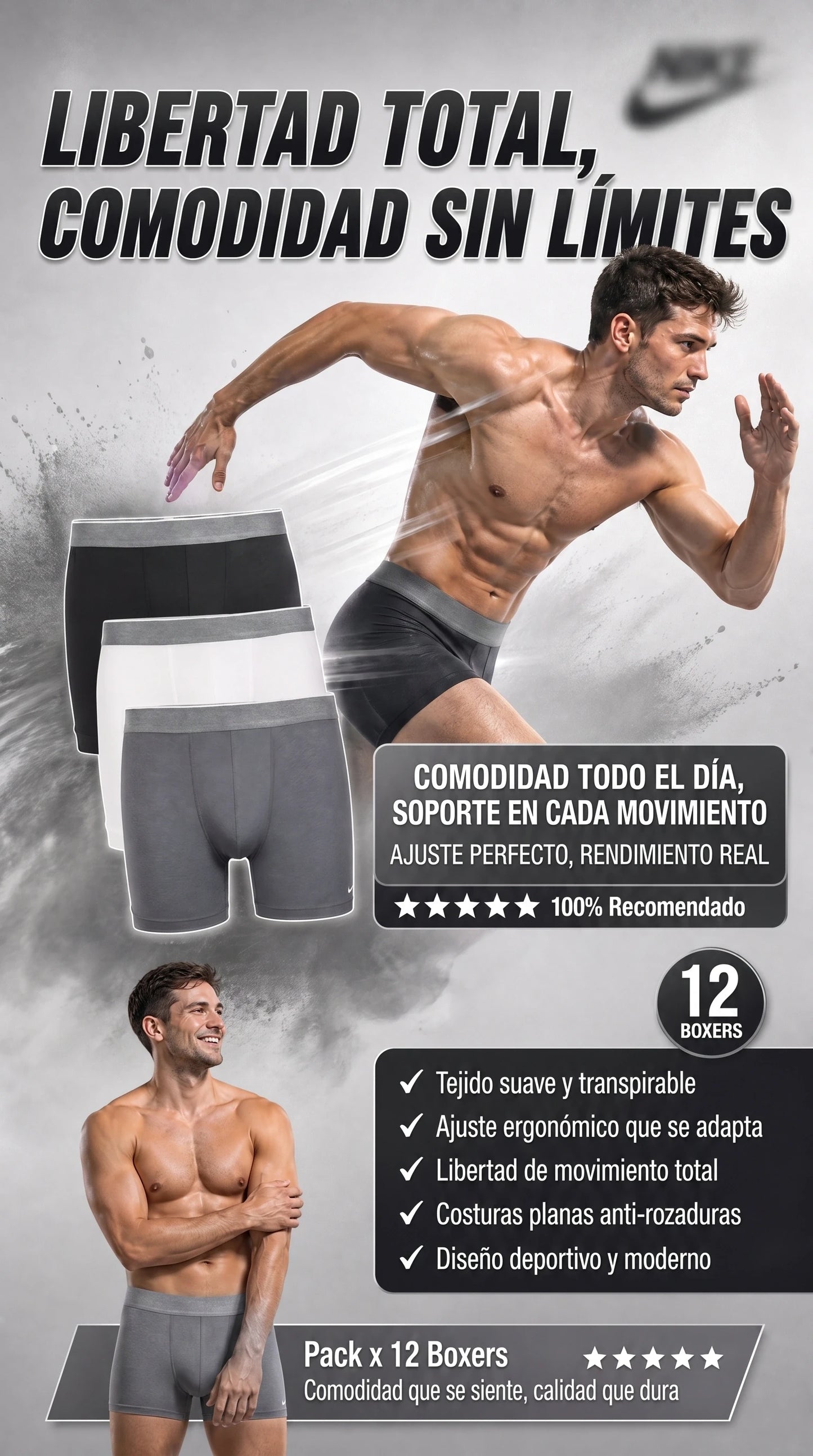 COMBO 6 BOXER 🎁 + 6 PARES DE MEDIAS PREMIUM 🔥